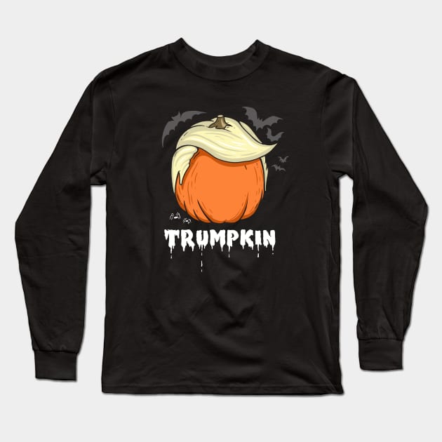 Trumpkin, Donald Trump Halloween Pumpkin Long Sleeve T-Shirt by Boots